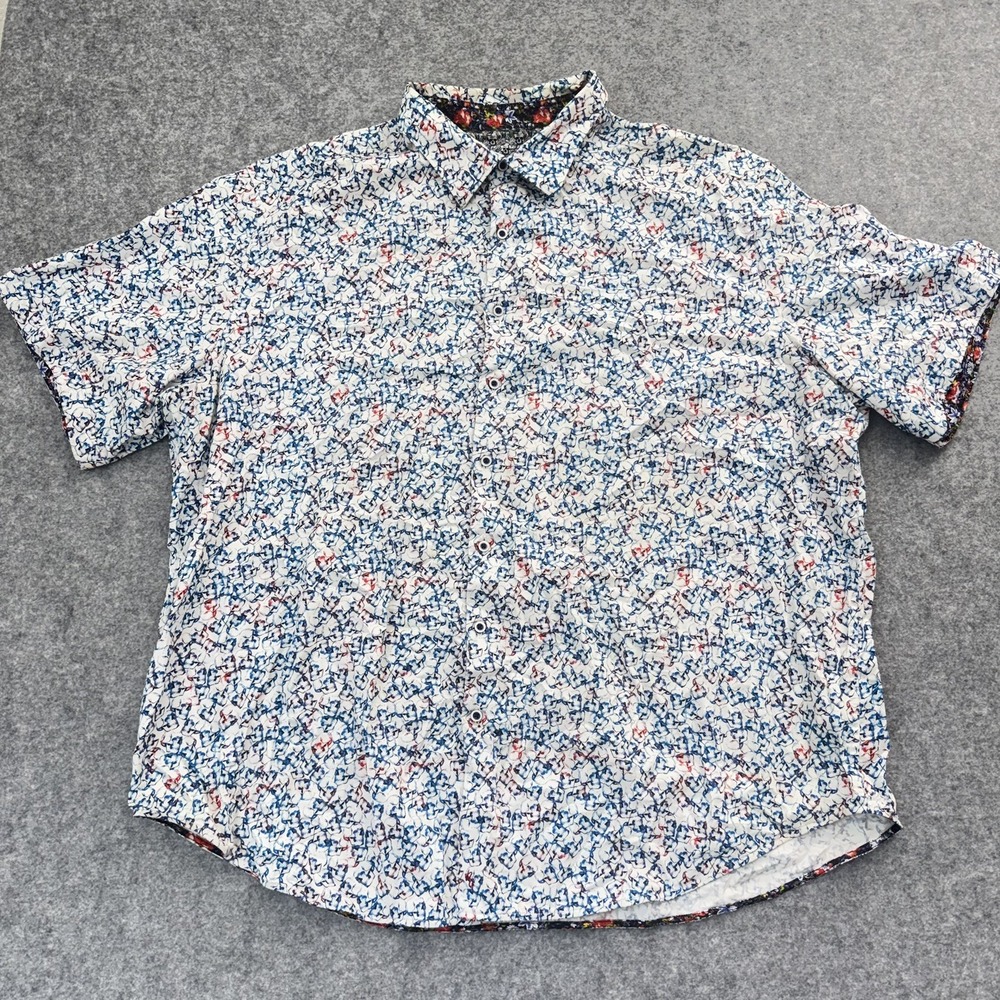 Robert Graham Skull Print Shirt Mens 3XL Flip Cuff Button Up All Over Graphic